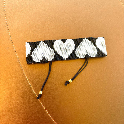 Miyuki heart Bracelet - Black