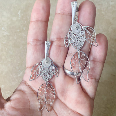 Pendientes de plata con peces koi